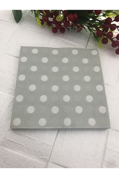 Deniz Party Store Χαρτοπετσέτα Γκρι Πουά 33 cm 33 cm