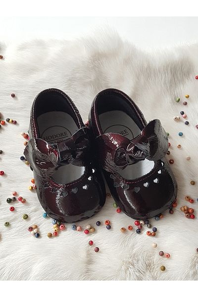 Hodore Alice Patent Leather Claret Red Leather Moccasin