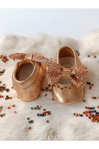 Hodore Alice Rose Genuine Leather Baby Loafer Booties