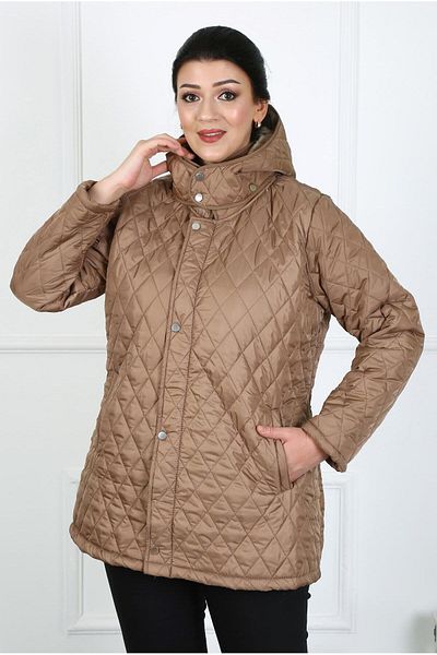 By Alba Collection Γυναικείο παλτό Baklava Slice Quilted Plus Size Mink