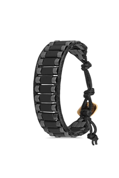 OSMANLI GÜMÜŞ سوار رجالي من الحجر الطبيعي - سوار رجالي من حجر الهيماتيت الطبي...