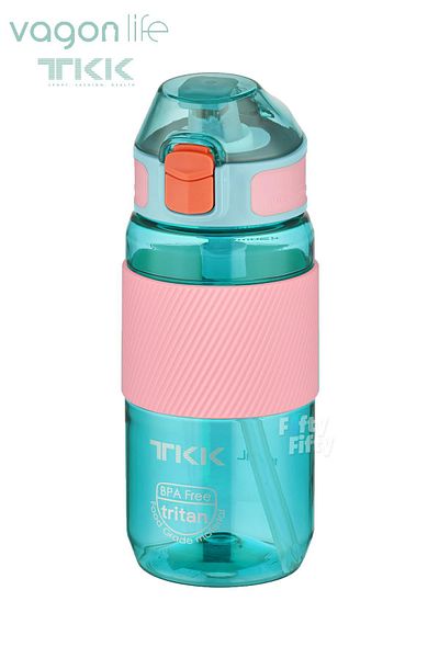 Vagonlife TKK 500 ML Thick Non-Bite Straw Bpa-Free Tritan Water Flask with Carrying Handle FFTKK1003-500ML
