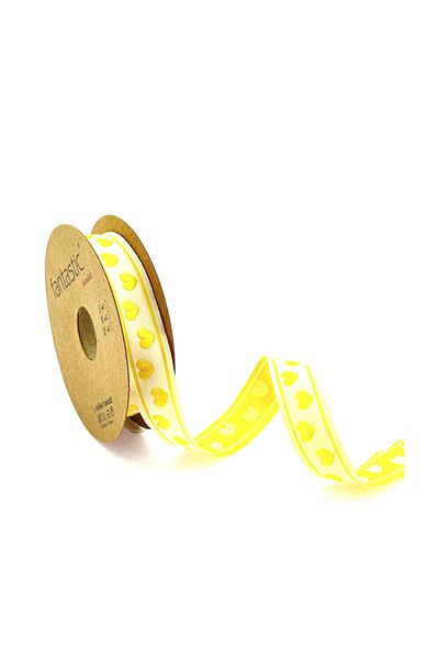 FANTASTIC KURDELE Heart Pattern Woven Ribbon (17MM WIDTH - 10MT LENGTH)