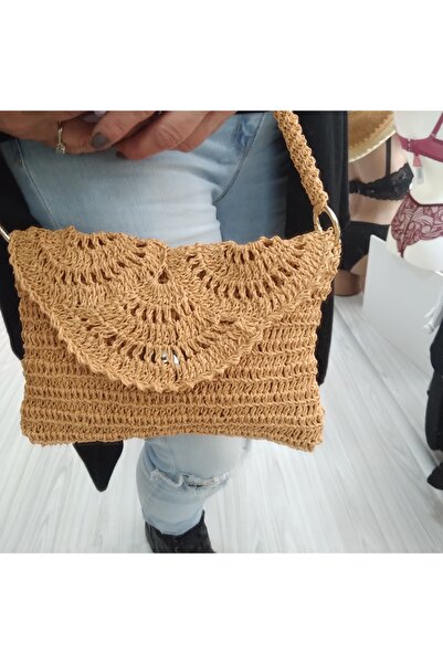 GONCA CONCEPT KADIN EL ÖRGÜSÜ HASIR ÇAPRAZ ÇANTA