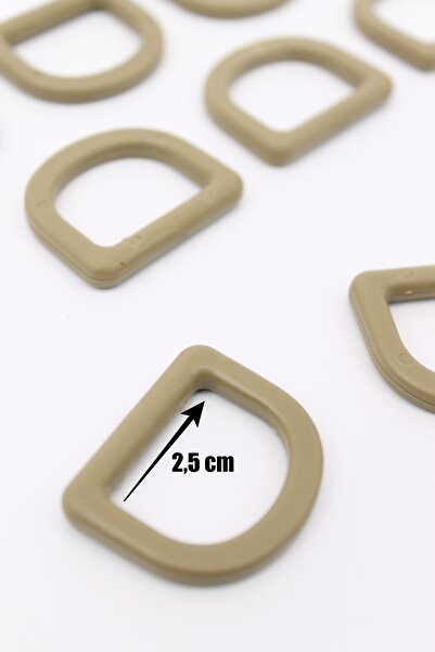 ERDAL DERİ 2.5 cm plastic d ring sand color 10 pieces
