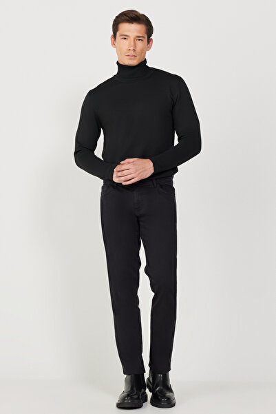 ALTINYILDIZ CLASSICS Erkek Siyah 360 Derece Her Yöne Esneyen Slim Fit Dar Kesim Pamuklu Esnek Rahat Pantolon