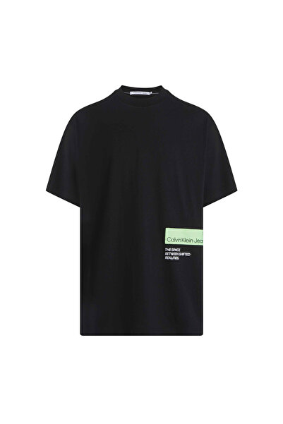 Calvin Klein Jeans Crna muška majica sa odštampanim vratom J30J324030BEH