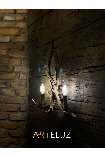 ARTELUZ Wooden Look 2-Piece Horn Model Sconce 9836-2