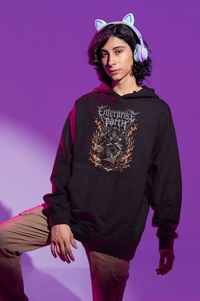 Fuddy Moda Φούτερ με κουκούλα Mortal Kombat Scorpion, Unisex Oversize Φούτερ με στάμπα Mortal Kombat