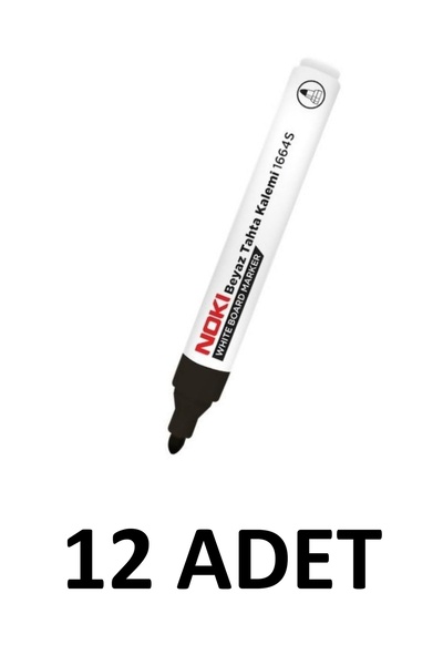 Noki 12 Adet 1664s Doldurulabilir Yazı Tahtası Kalemi Yuvarlak Uç Siyah