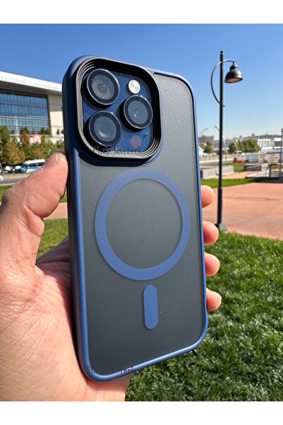 m.tk moveteck İphone 15 Pro Max Kılıf Magsafe Wireles Şarj Destekli Arkası Mat Buzlu Renkli Kenarlı Hassas Butonlu