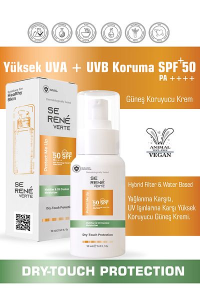 Se Rene Verte Anti-Colored Stain and Oil - Sunscreen Cream Hybrid Filter SPF 50
