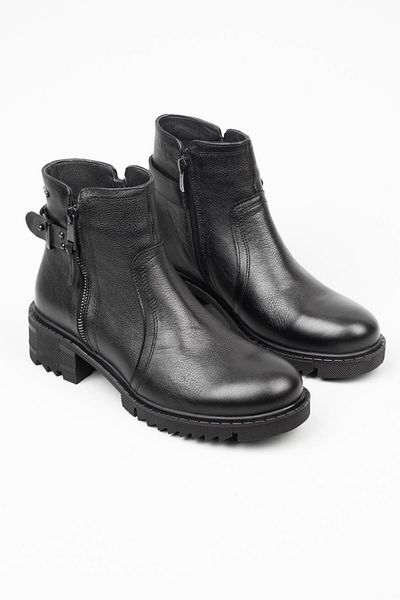 Adım Adım Genuine Leather Black Boots - Non-Slip Sole, Cold Proof