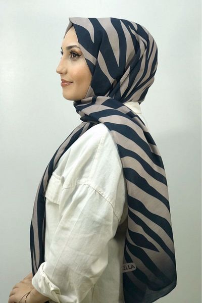 SCARF LORESİMA Şal din bumbac cu model zebră - Locella