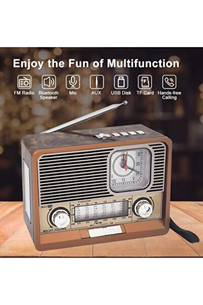 nextbuy Nostaljik Vintage Tam Bant Fm Radyo USB/AUX/SD Retro Bluetooth Hoparl...