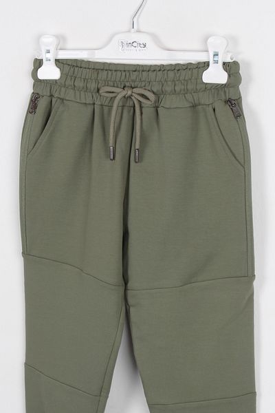 incity Boy's Green Elastic Waist Sweatpants