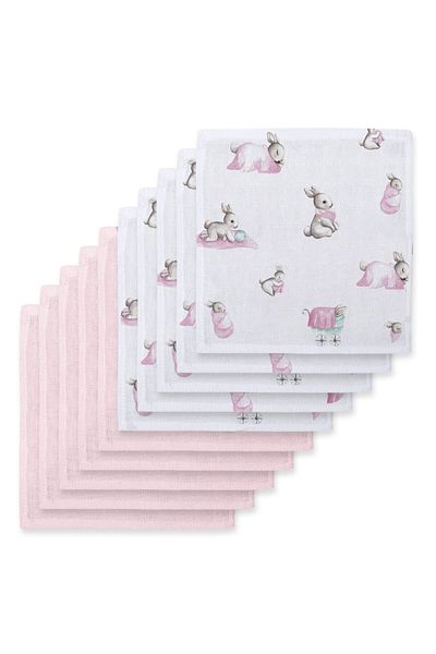 DEUX LAPINS 100% Cotton Muslin Baby Mouth Diaper Pack - Bébé Lapin Rose & Innocent Pink 10 Pack