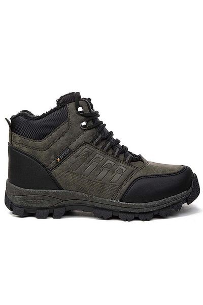 Step xstep x6 χακί καθημερινές χειμερινές άνετες μάλλινες μπότες με φερμουάρ, ανθεκτικές στο κρύο