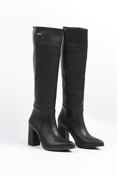 Pierre Cardin ® | PC-52427-3076 Black Skin - Women's Heeled Boots