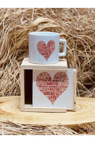 Kazanabil MY HEART IS YOUR DESIGNED MUG WITH WOODEN BOX