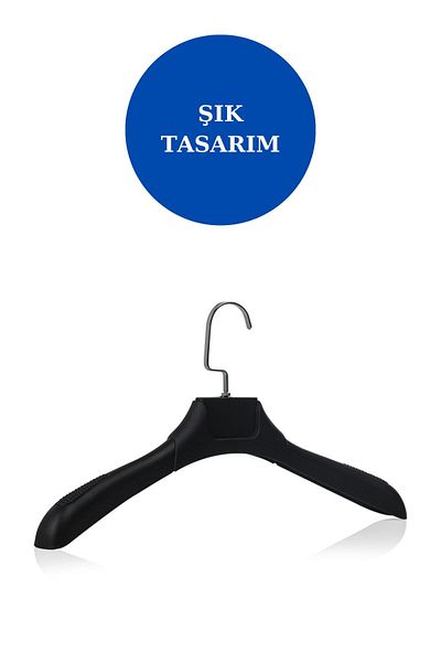 Manken İstanbul 10 броя черни пластмасови закачалки за дрехи от ABS, ширина: 44 см