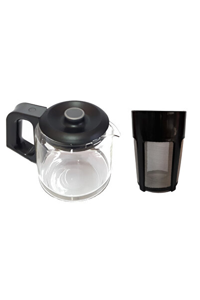 Cookplus YENİ 1501 ÇAY MAKİNESİ İÇİN UYUMLU CAM DEMLİK VE FİLTRE (SİYAH)