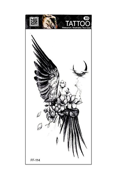 Mecit Tuhafiye KANAT AY VE ÇİÇEK VUCUT GEÇİCİ DÖVME