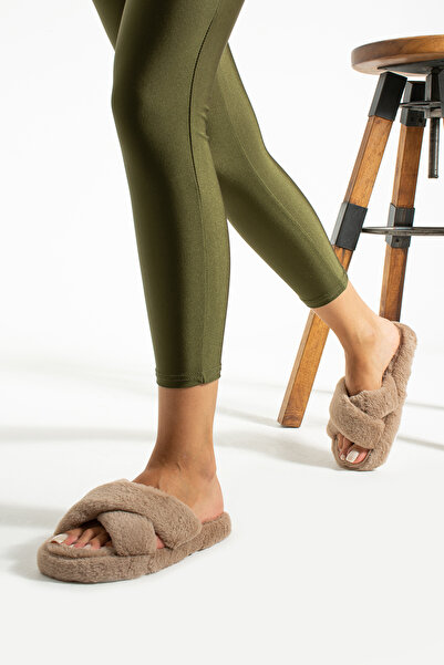 STOCON Fluffy Cross Μοντέλο Γυναικείες Παντόφλες Εσωτερικού Χώρου Κοριτσίστικες Παντόφλες Εσωτερικού Χώρου Προίκες Παντόφλες Αντιολισθητική Σόλα