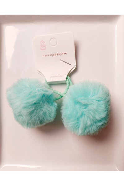 Rainbowaccessory Pelus ponponlu lastik toka 2'li çocuk