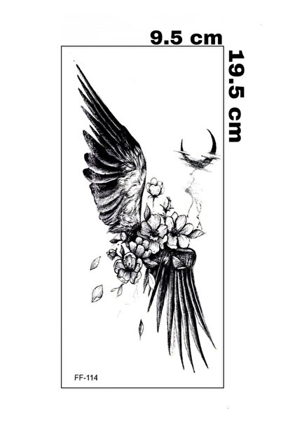 Mecit Tuhafiye KANAT AY VE ÇİÇEK VUCUT GEÇİCİ DÖVME