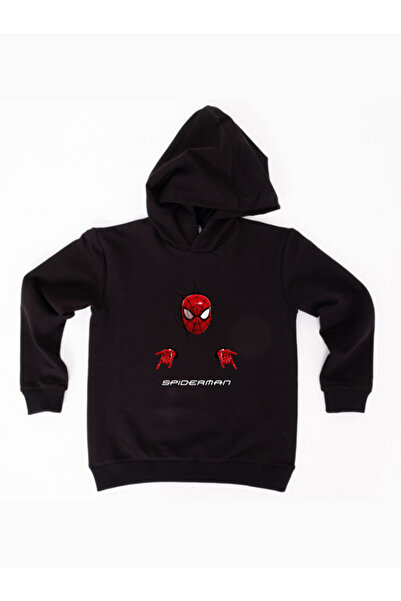 SPIDERMAN printed spiderman hooded cotton fabric children's sweatshirt