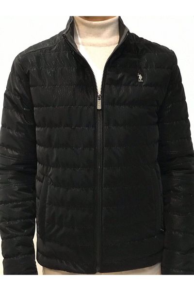 U.S. Polo Assn. ΒΑΣΗ. POLO ASSN. ΑΝΔΡΙΚΟ ΠΑΛΤΟ ΜΕ ΨΗΛΟ ΓΙΑΚΑ /ΜΑΥΡΟ