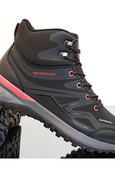 lumberjack 1766-Camora Anatomik Tabanlı Waterproof Trekking Spor Bot siyah kırmızı