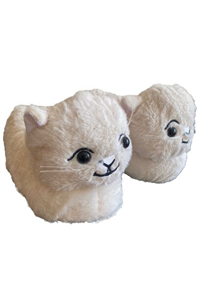 VASKONİ Panduf Sevimli Kedi Hayvan Figürlü Peluş Kışlık Rahat Ev Terliği