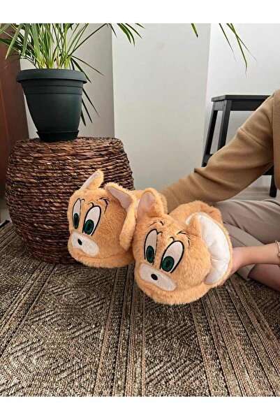 Behtah Kundura Slippers Cute Cat Tom and Jerry Figured Winter Comfortable Soft House Boots House Shoes