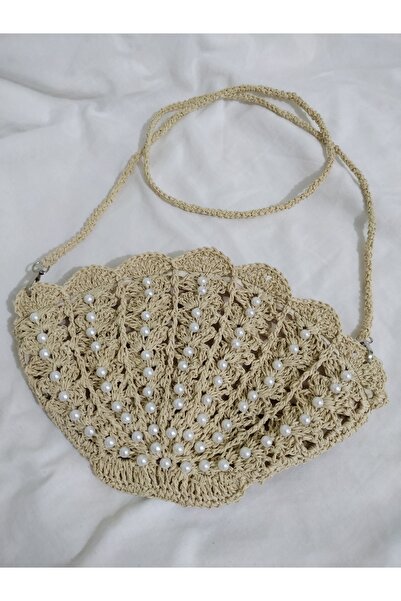 TAGODİ İstiridye Midye Hasır Omuz Çantası