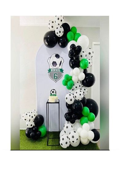 party mix Football Balloon Chain Football Themed Birthday Concept Football Balloon Chain 65 Pieces