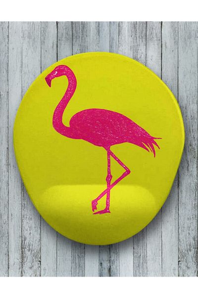 HobiShop Flamingo Oval Mouse Pad με υποστήριξη καρπού
