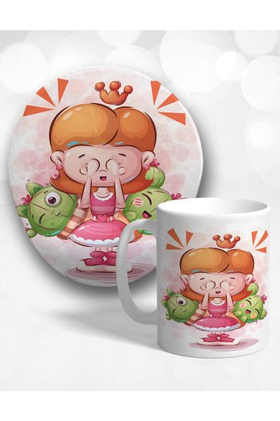 HobiShop Game Time Oval Mouse Pad with Wrist Support and Mug Set