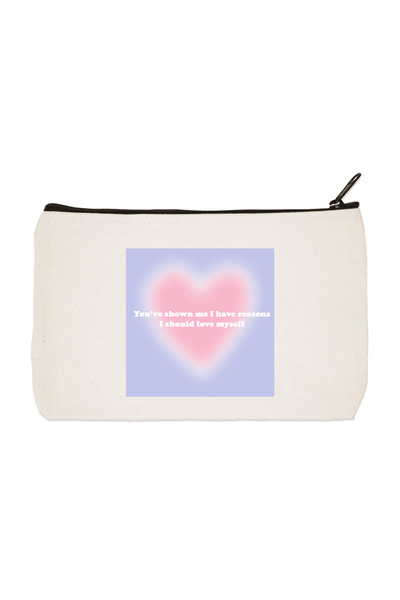 designedfy Сумка для косметики з принтом серця, пенал, ручна сумка