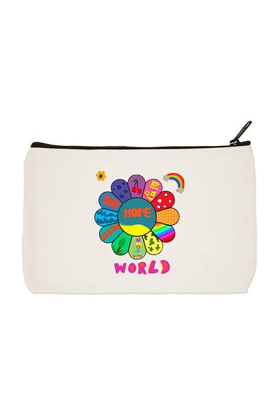 designedfy Bts Hope World Printed υφασμάτινη τσάντα μακιγιάζ, θήκη για στυλό, τσάντα χειρός