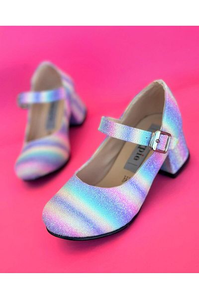 Surpie Shoes Colorful Children's High Heels, Rainbow Heels