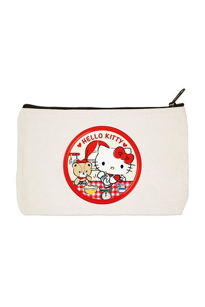 designedfy Hello Kitty υφασμάτινη τσάντα μακιγιάζ με στάμπα, θήκη για στυλό, τσάντα χειρός