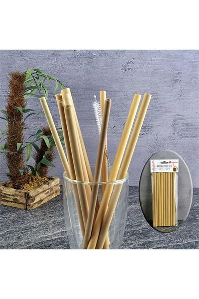wallartkon Tohana Bamboo Straws 10 Pieces Diameter 6 Mm - Length 20 Cm