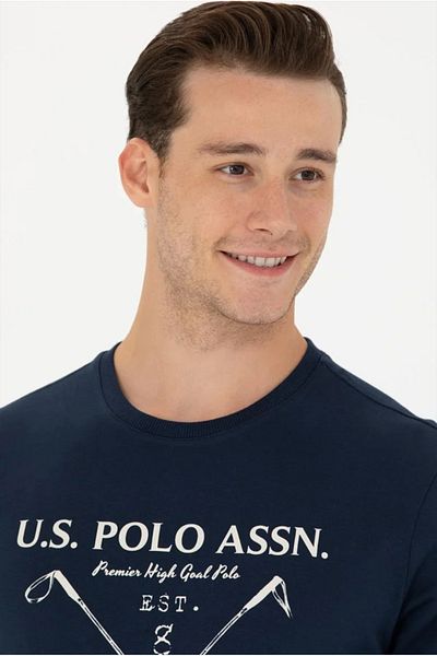 U.S. Polo Assn. Мъжки тъмносин суичър с кръгло деколте G081GL082.000.1668120.VR033TEKSPOR