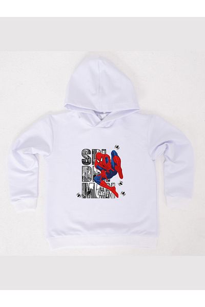 SPIDERMAN printed spiderman hooded cotton fabric children's sweatshirt