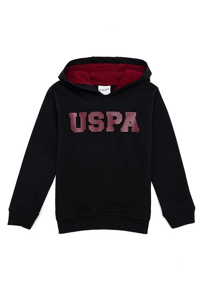 U.S. Polo Assn. Hanorac negru cu glugă pentru copii