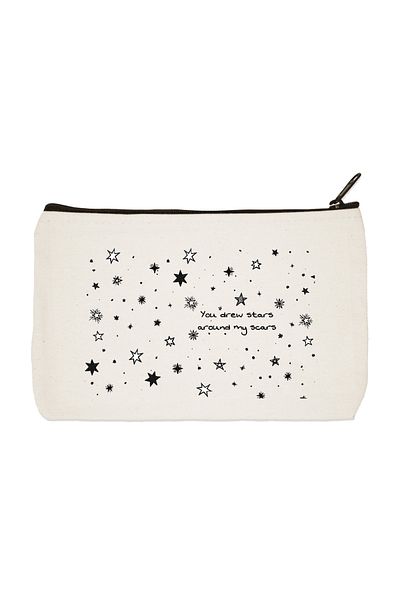 designedfy You Drew Stars τυπωμένη υφασμάτινη τσάντα μακιγιάζ, θήκη για στυλό, τσάντα συμπλέκτη