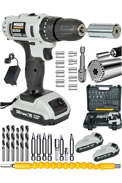 Mager Germany Technolgy 12 Volt 1,3 Ah Darbeli Şarjlı Matkap Ve Gator Soket 27 Parça Professional Set