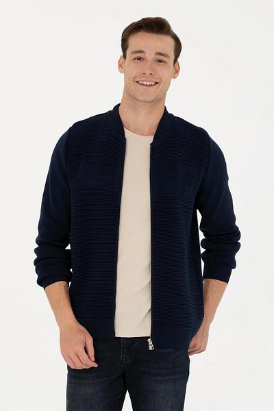 U.S. Polo Assn. Men's Navy Blue Knitwear Cardigan